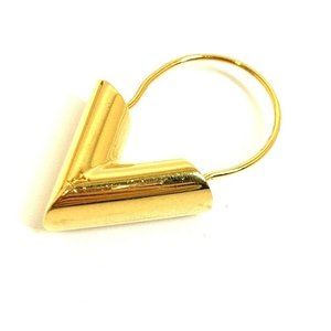 LOUIS VUITTON earring M61088 Hoop Earring Essential V Gold Plated